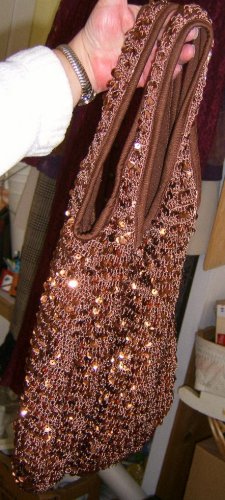 Free Shipping Bueno Bronze Mesh with Sequins Urban Gypsy Hobo Style Bag / Purse
