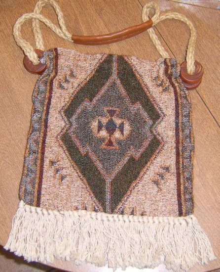 Free Ship Carpet Bags of America Great Earth Tone Colors Fringed Purse Urban Hippie