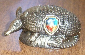 Tourist Trap Souvenir Pot Metal Armadillo from Texas