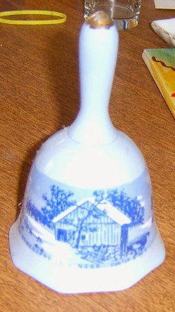 Vintage Bell Currier & Ives The Old Homestead in Winter Free Shipping