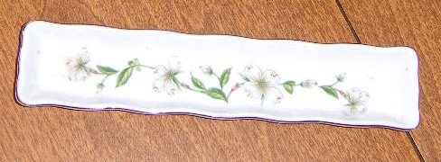 Free Shipping Lefton Vintage Olive Serving Dish withApple Blossom Design # 02875
