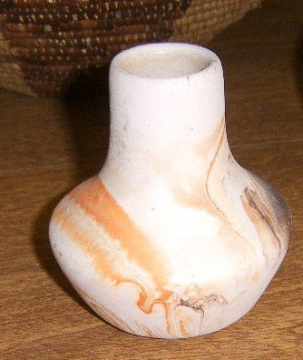 Vintage Nemadji Pottery Vase Indian Head Stamp Free Shipping