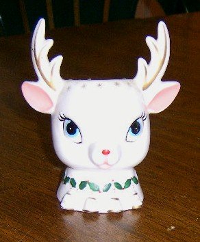1962 Napco Head Vase Headvase Christmas Reindeer Rudolf / Free Shipping