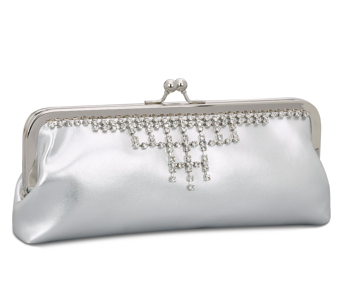 silver rhinestone evening clutch