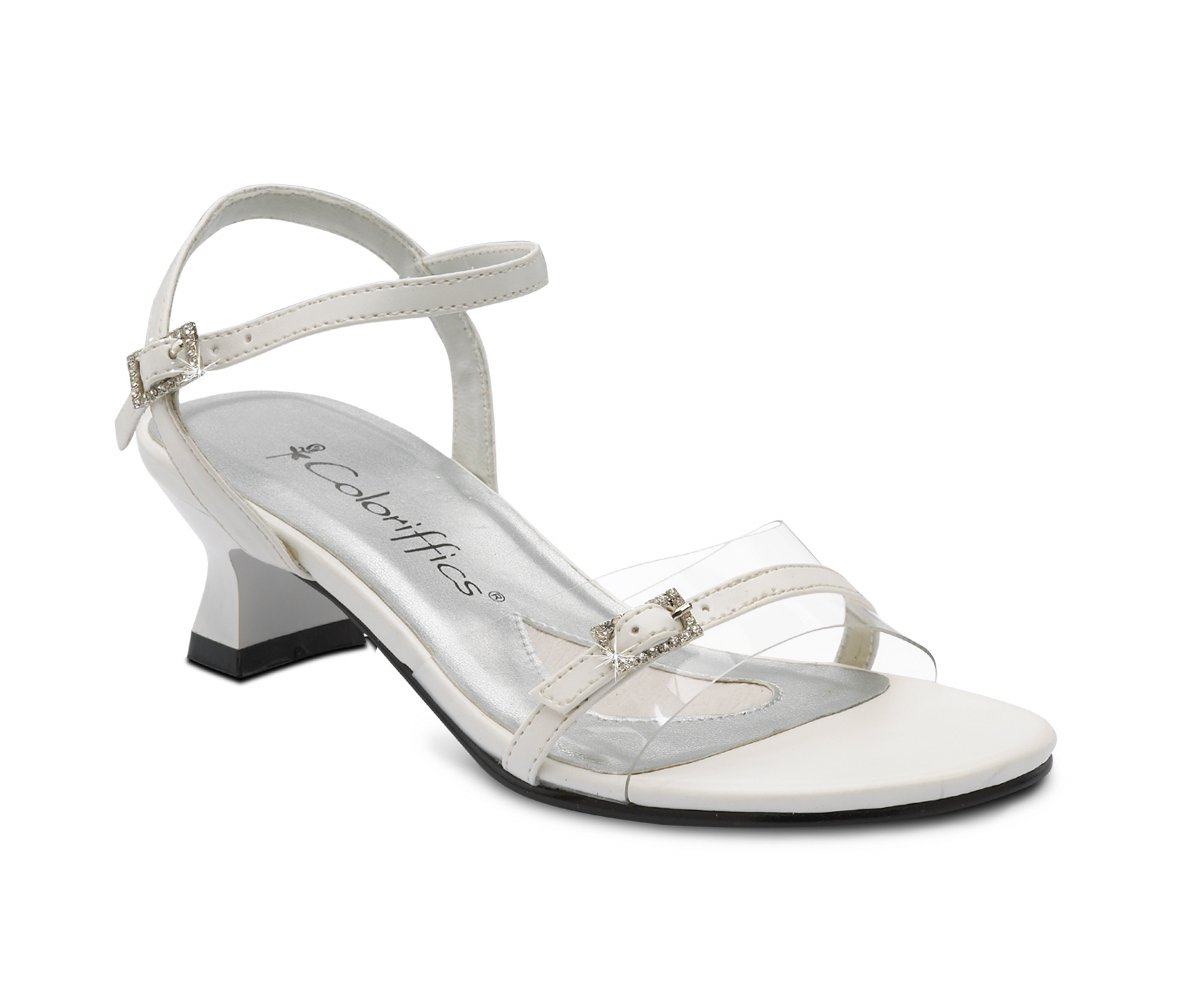 White Clear Vinyl Rhinestone Girls Sandal Dress Shoes White Clear Vinyl Rhinestone Girls Sandal Dress Shoes