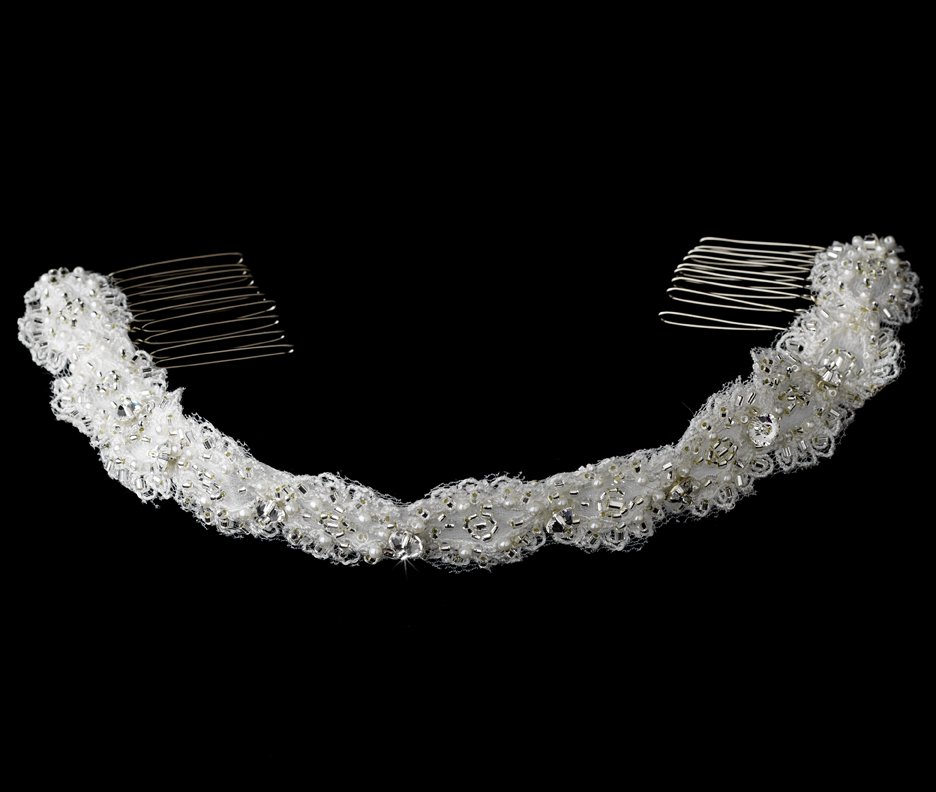 Swarovski Crystal Pearl White Ribbon Headband