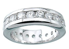 NEW 925 Sterling Silver CZ Eternity Band Ring