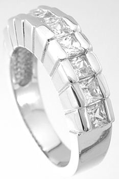 NEW 925 Sterling Silver Princess Cut CZ Ring