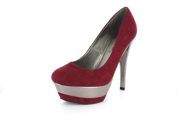 NEW Burgundy Suede Platform High Heels Pumps Shoes