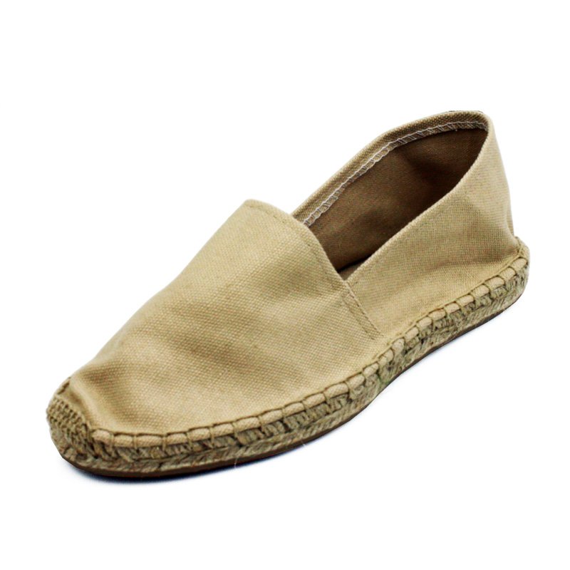 Beige Canvas Flat Espadrille Womens Shoes