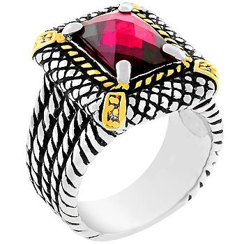 NEW 14k Gold White Gold Dark Pin CZ Cable Ring