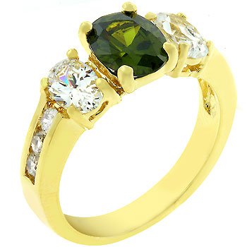 NEW 14k Gold Olive CZ Anniversary Ring
