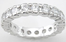 NEW 925 Sterling Silver CZ Platinum Enternity Ring