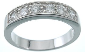 NEW 925 Sterling Silver CZ Eternity Fashion Ring