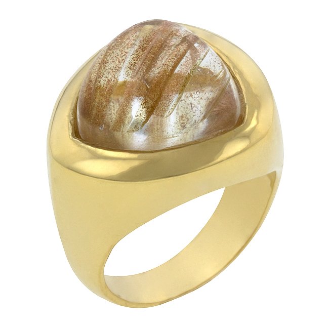 14k Gold Bonded Imitation Quartz Ring
