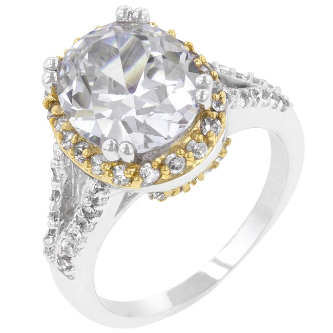 White Gold Rhodium 14k Gold Bonded CZ Ring
