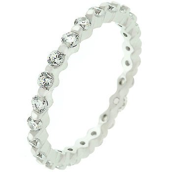 NEW White Gold 925 Sterling Silver CZ Eternity Ring