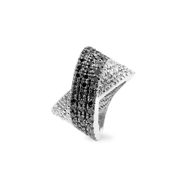 White Gold Rhodium Bonded Black Jewelers Ink Ring