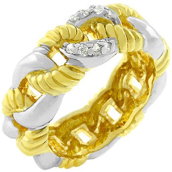 14k Gold White Gold Rhodium Bonded Eternity Ring