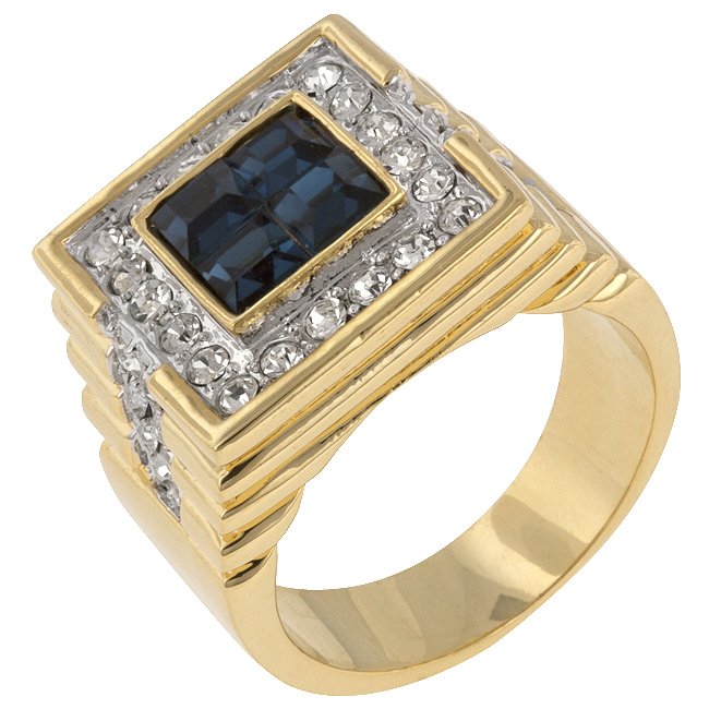 White Gold Rhodium 14k Gold Princess Cut Sapphire Ring