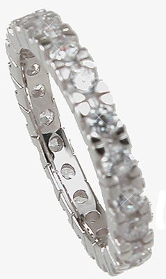 New 925 Sterling Silver CZ Eternity Stackable Ring