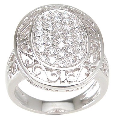 New 925 Sterling Silver CZ Antique Style Ring