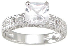 New 925 Sterling Silver CZ Antique Wedding Ring