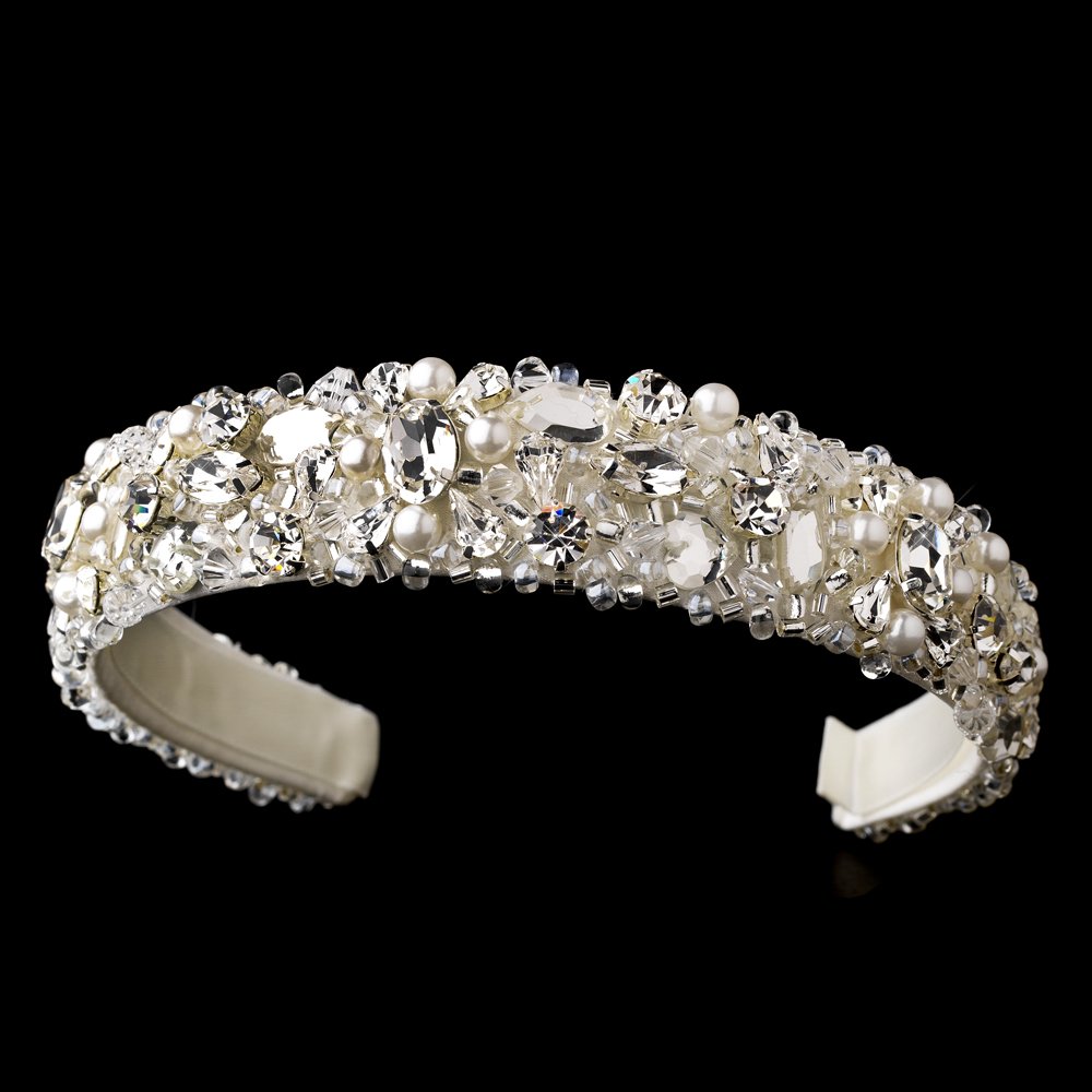 Ivory Swarovski Crysal Bead Pearl Headband Tiara