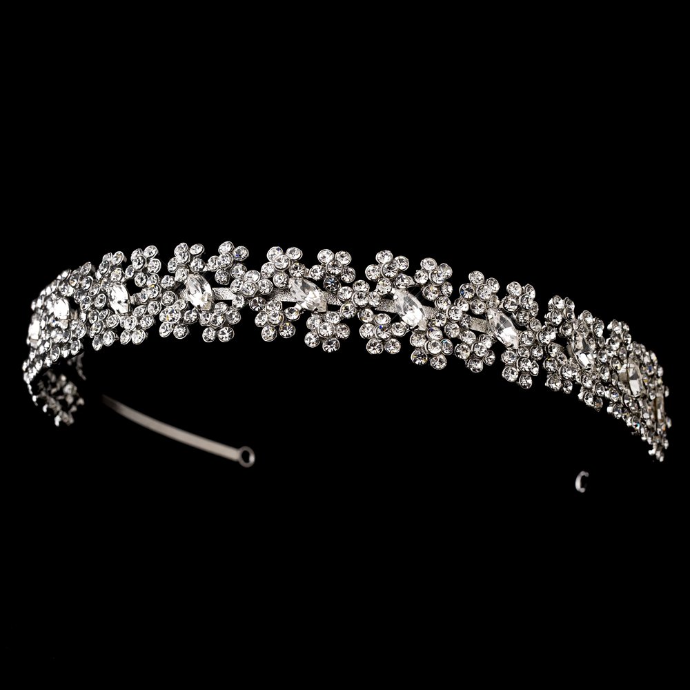 Silver Rhinestone Crystal Bridal Headband Tiara