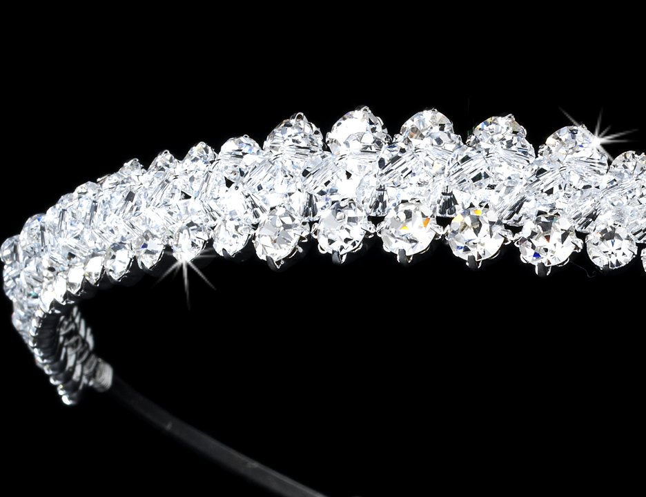 Silver Sparkling Rhinestone Crystal Tiara Headband
