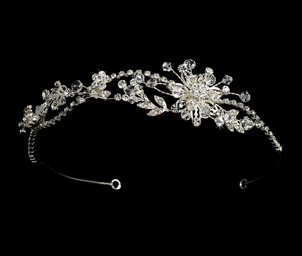 Silver Swarovski Rhinestone Vine Headband Tiara