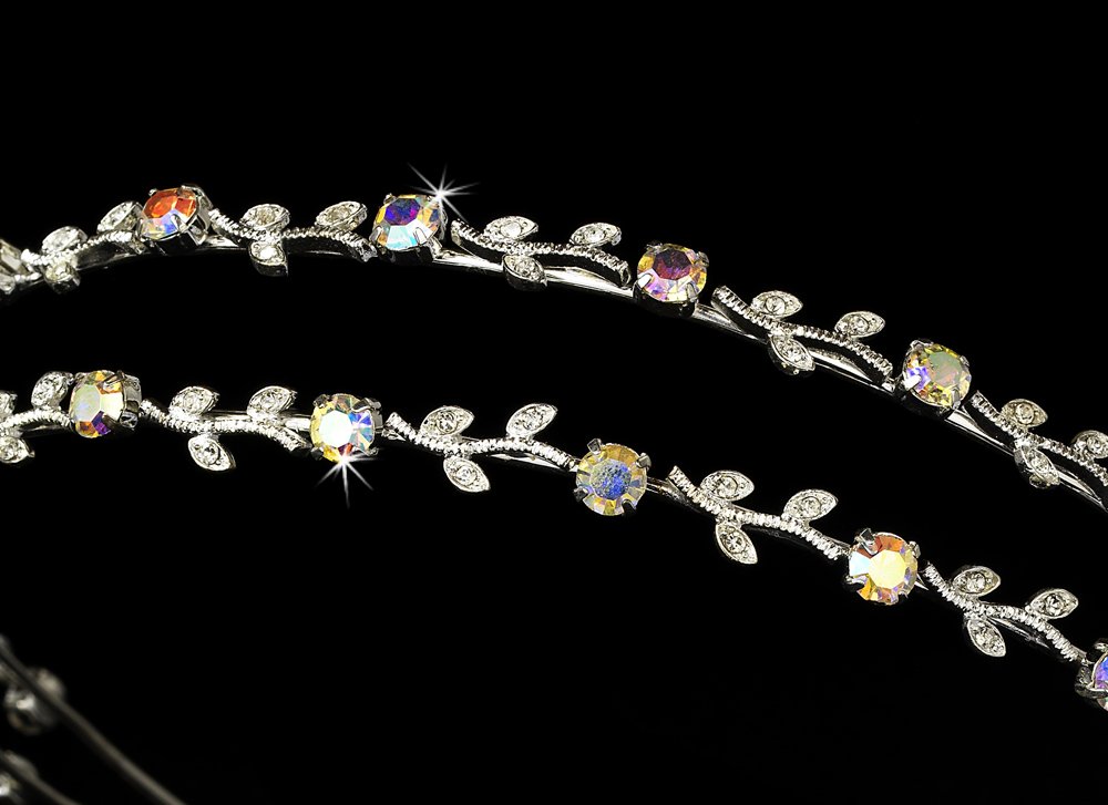 Silver AB Crystal Double Vine Headband Tiara