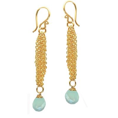 14K Gold Filled Chain Chalcedony Earrings