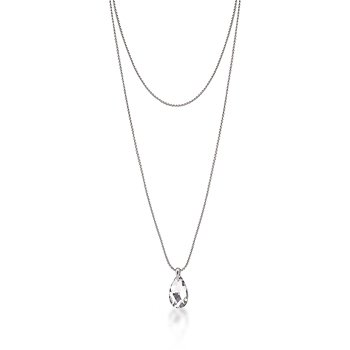 Rhodium Chain Necklace & Pendant