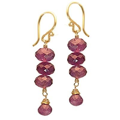 14K Gold filled Amethyst Teardop Earrings