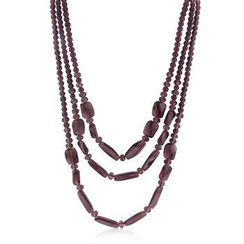 Brown Red Beaded Multi-Tier Necklace