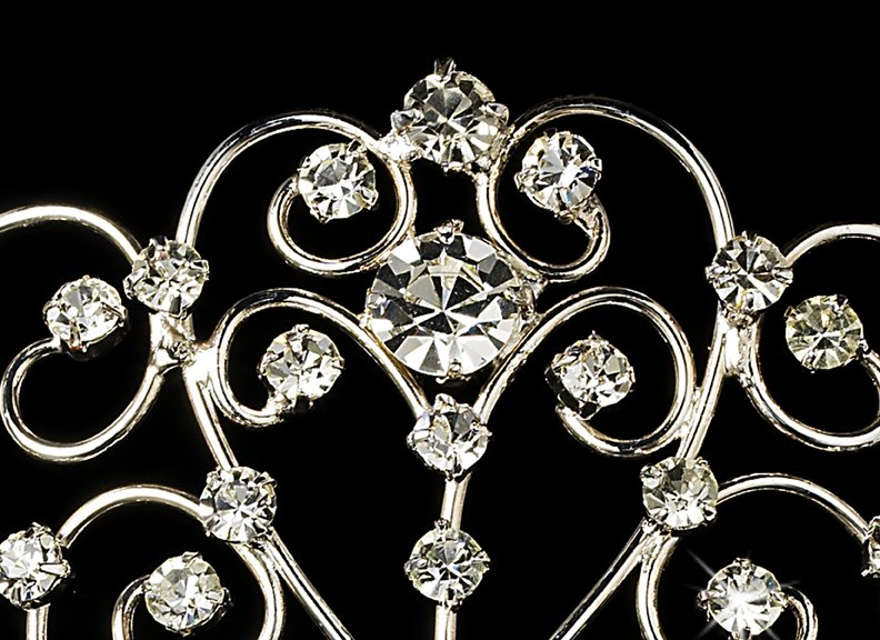 Silver Royal Rhinestone Crystal Bridal Tiara