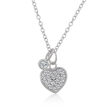 Classic Chain Neklace Heart CZ Pendant