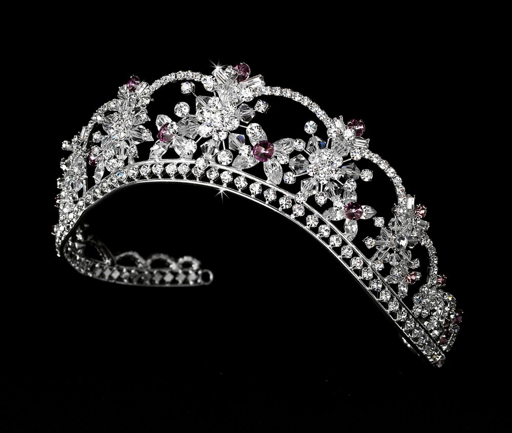 Silver Light Amethyst Swarovski Crystal Bridal Tiara