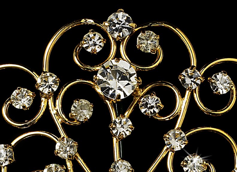 Gold Royal Rhinestone Crystal Bridal Tiara