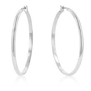 Rhodium Classic Hoop Earrings