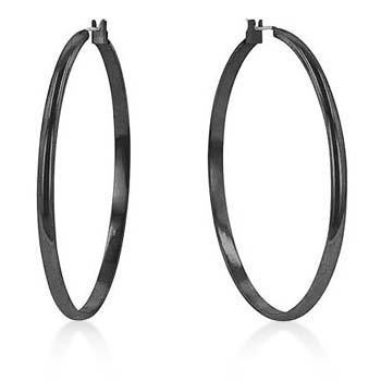 Black Classic Hoop Earrings