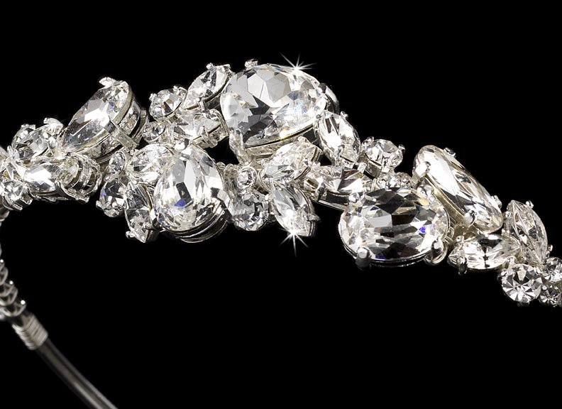 Silver Rhinestone Crystal Bridal Tiara Headband