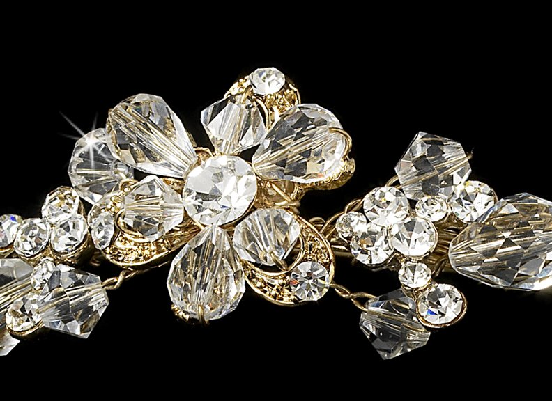 Gold Swarovski Crystal Bridal Headband Tiara