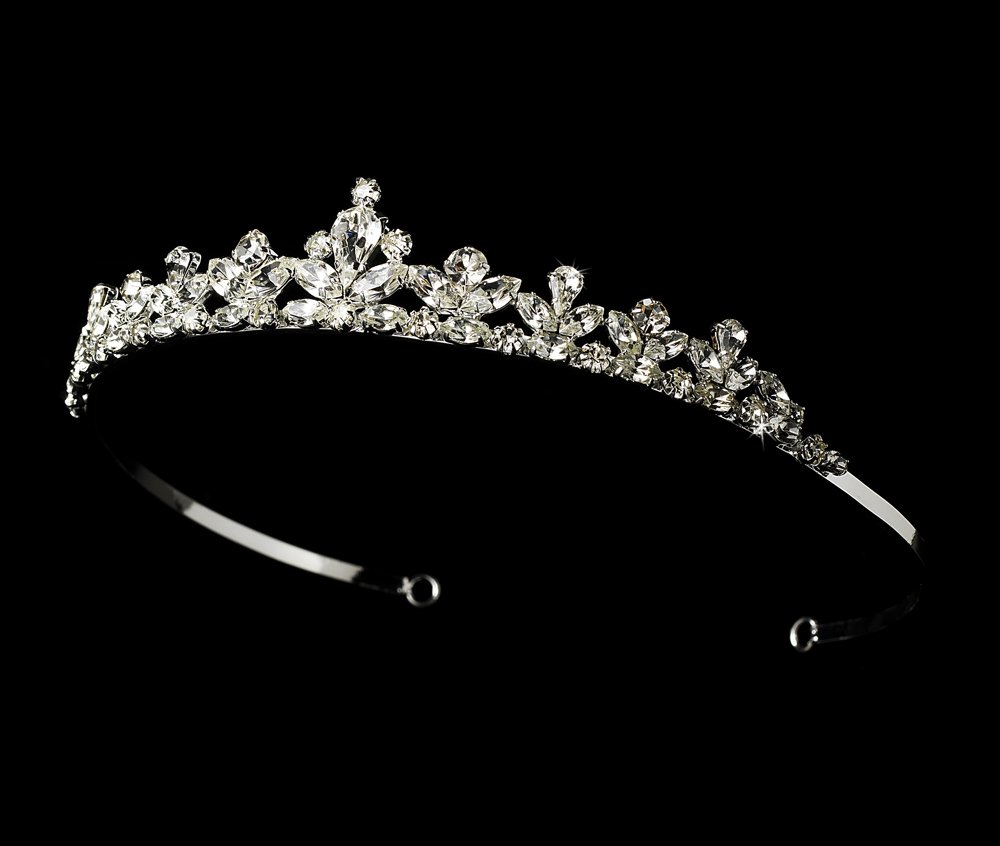 Silver Clear Rhinestone Crystal Bridal Tiara Headband