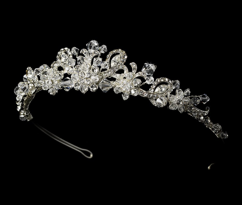 Silver Swarovski Crystal Bridal Tiara Headband