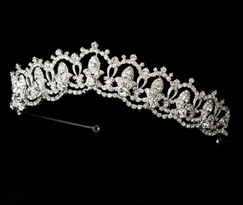 Silver Clear Rhinestone Bridal Tiara Headband