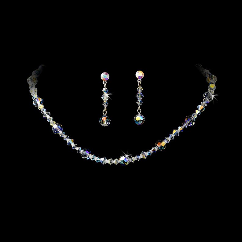 AB Swarovski Crystal Necklace Earring Set