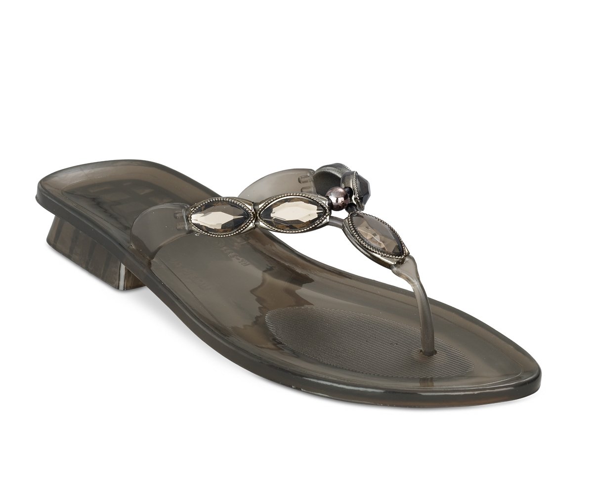 Smoke Jelly Rhinestones Flip Flop Bridal Shoe