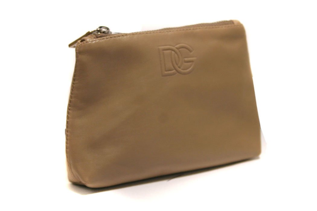 Dolce & Gabbana DG BP2008 Beige Leather Coin Purse